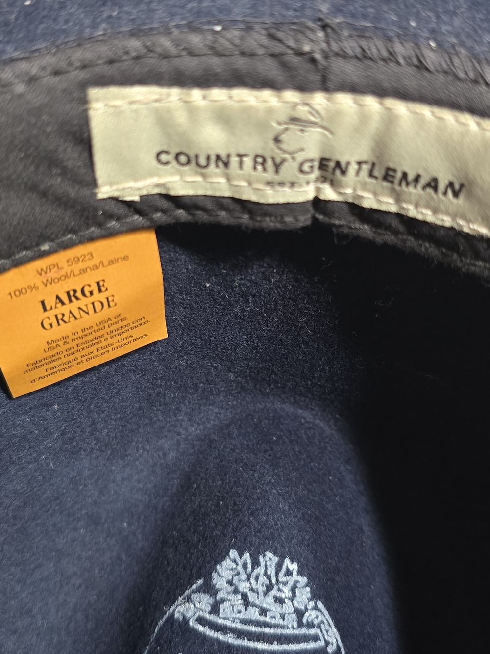 Country Gentleman Navy Felt Fedora - Picture 6 of 8